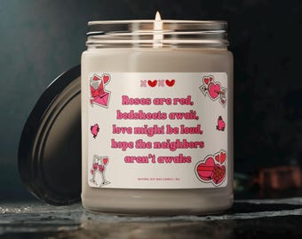 Roses Are Red Valentine Poem Candle Scented Soy Candle
