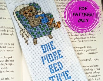 PDF Pattern - Cross stitch bookmark - One More Bed Time Story (download pdf)