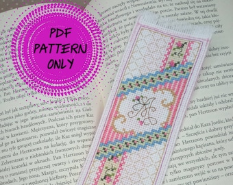 Pattern - Cross stitch bookmark - personalized bookmark
