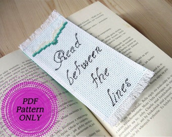 Pattern - Cross stitch bookmark - Read between the lines (download pdf)