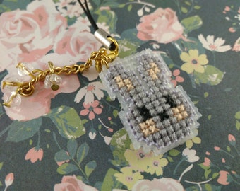 Switch charm phone charm Santa Claus dust plug charm has an AB rhinestone bead and a green bell