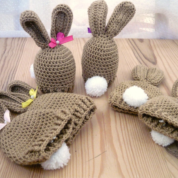 Eggs warmers - rabbits, kawaii egg cosies, table decorations