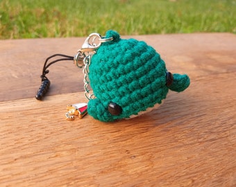 Amigurumi phone charm - Little whale, gift for teens, crochet keychain, kawaii charm, Dust Plug, Earphone Plug, valentines day gift