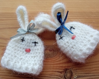 Eggs warmers - rabbits, kawaii egg cosies, table decorations, crochet easter egg cover