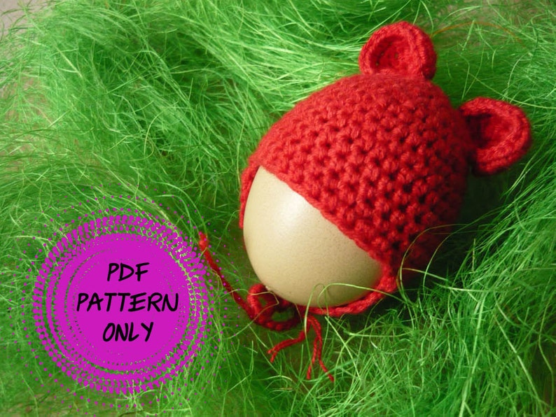 Pattern Eggs warmers cap with small ears download pdf, kawaii egg cosies, table decorations image 1