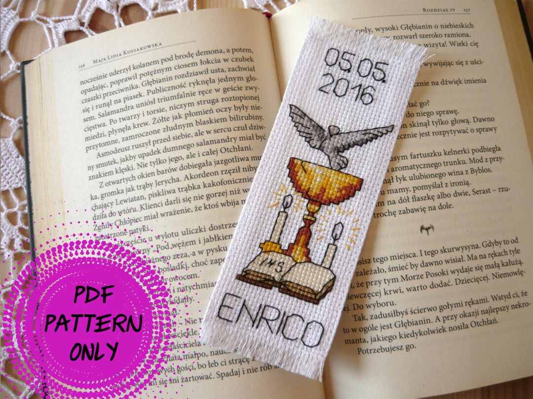 Pattern - Cross Stitch Bookmark - First Holy Communion Souvenir ...
