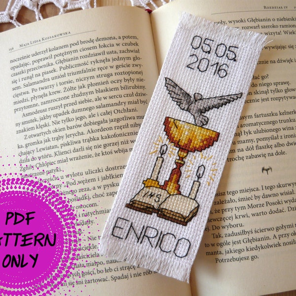 Pattern - Cross stitch bookmark - First Holy Communion Souvenir (download pdf)