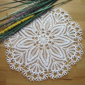 White crochet doily, Handmade table decoration, home decor, Centerpiece, Gift Idea