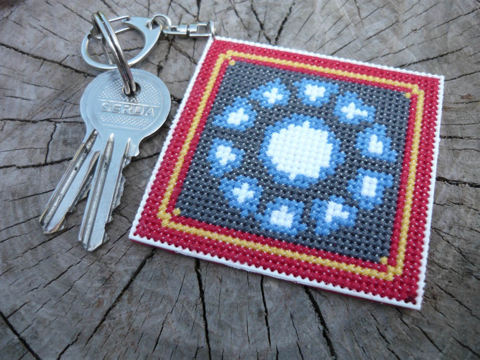 Cross Stitch Keychain Iron Man Etsy