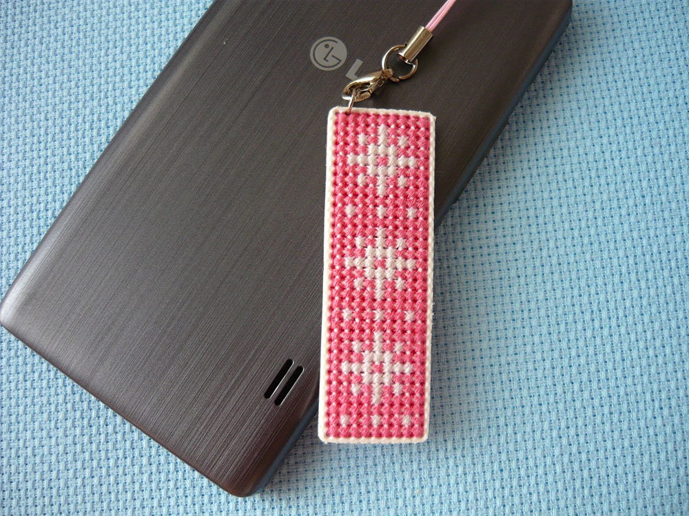 Personalised Cross stitch phone charm alphabet letter Etsy