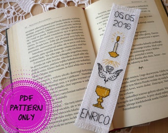 Pattern - Cross stitch bookmark - First Holy Communion Souvenir (download pdf)