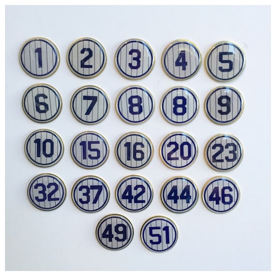 New York Yankees Retired Number Lapel Pins 