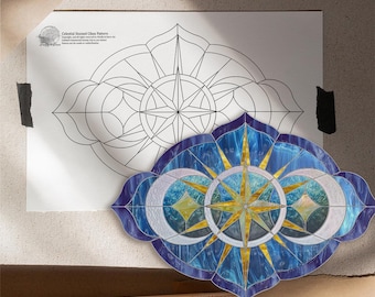 ユニバーサルコスモスパネルステンドグラスパターン - Etsy 日本