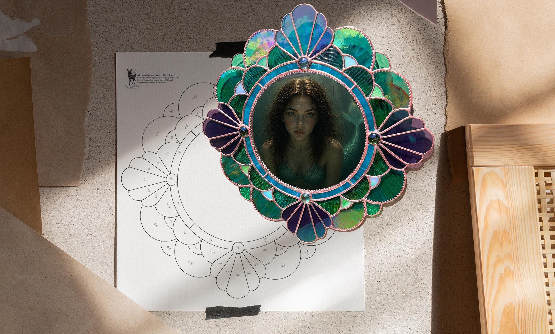 Sea glass mirror - Etsy 日本
