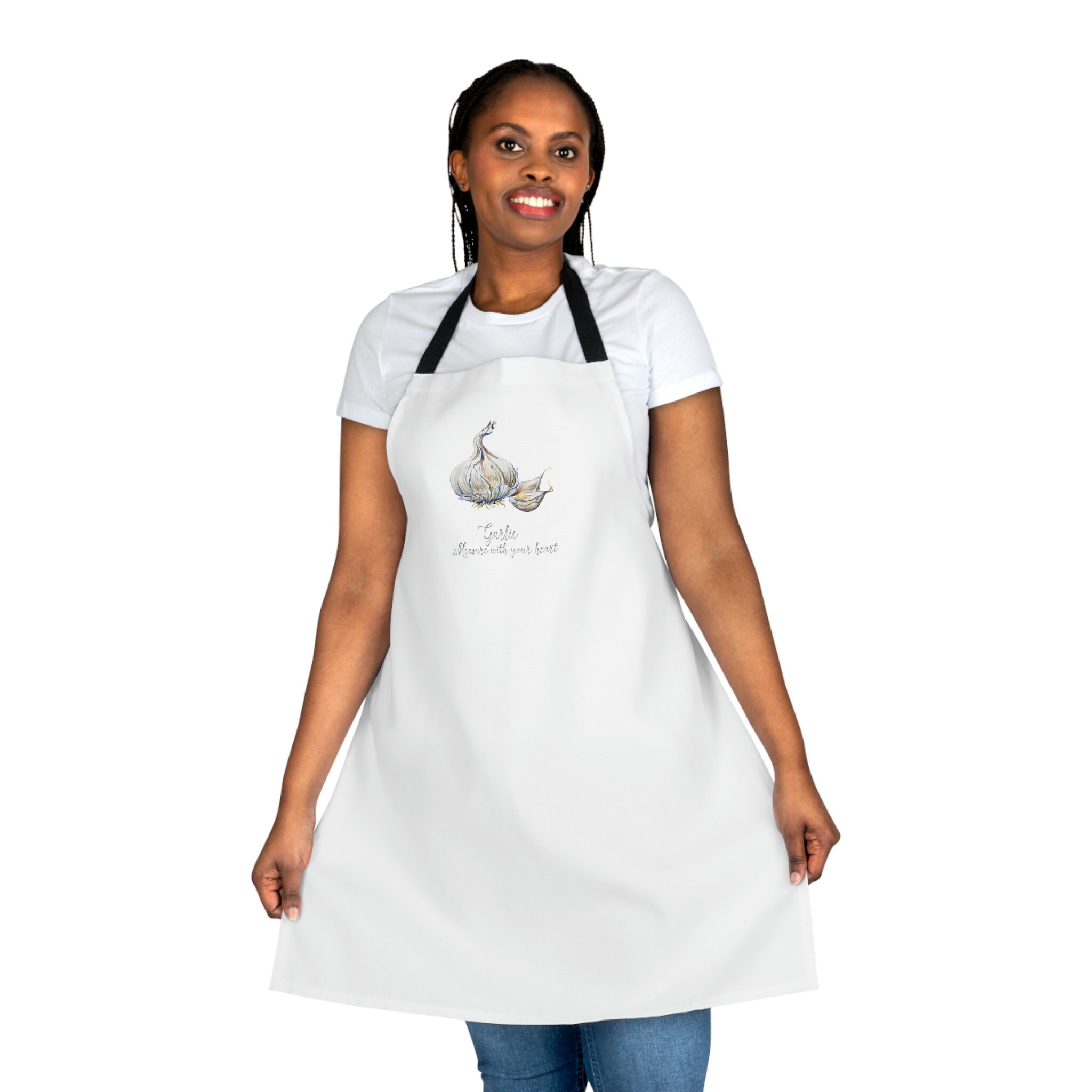 Funny Kitchen Aprons Too Much Garlic White Bib Apron Cooking 