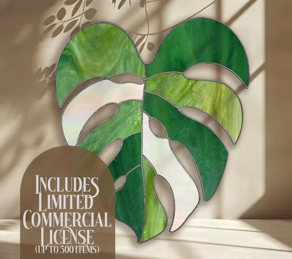 Monstera Blatt Glasmalerei. Anfnger Buntglas Muster. PNG DATEI. Digitaler  Download. - Etsy.de