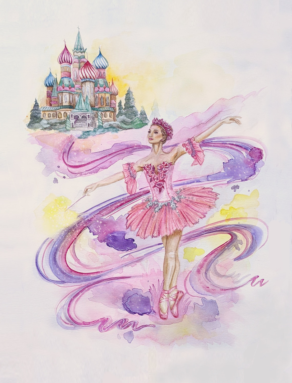 Nutcracker Sugar Plum Fairy Ballet Watercolor Print. Etsy