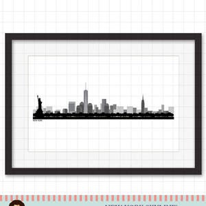 New York City Skyline - Digital ClipArt - Cityscape Clipart - svg, eps, png, pdf, jpg Wall Art