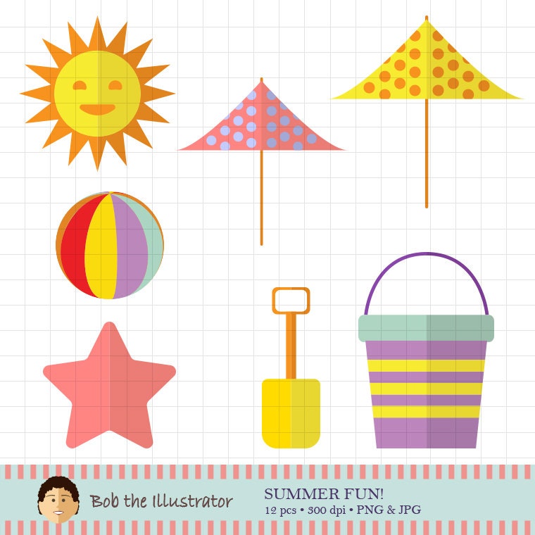 Beach Clip Art. Beach Party Clipart, Summer Clipart, Ocean Clipart