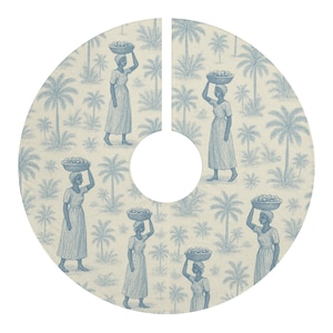 Blauwe elegante kerstboomrok toile, vakantiedecor, feestelijk huis, vrolijk kerstfeest, uniek cadeau voor boomdecoratie