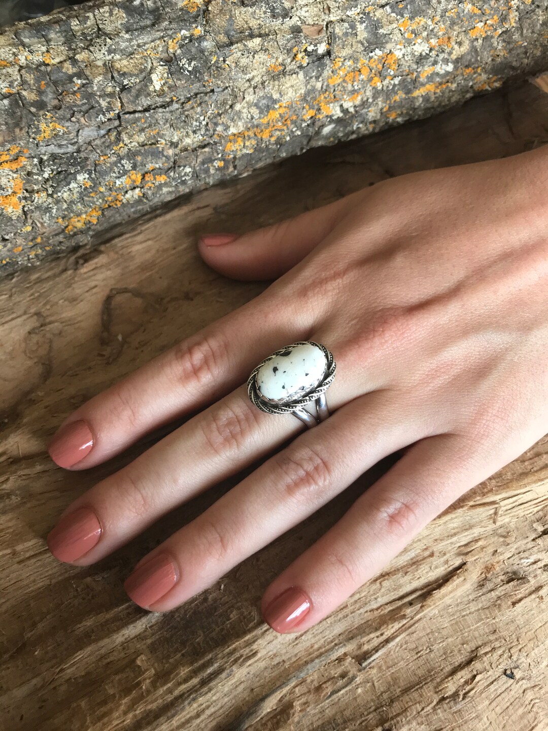 White Buffalo Sun Stamped Ring main image 0
