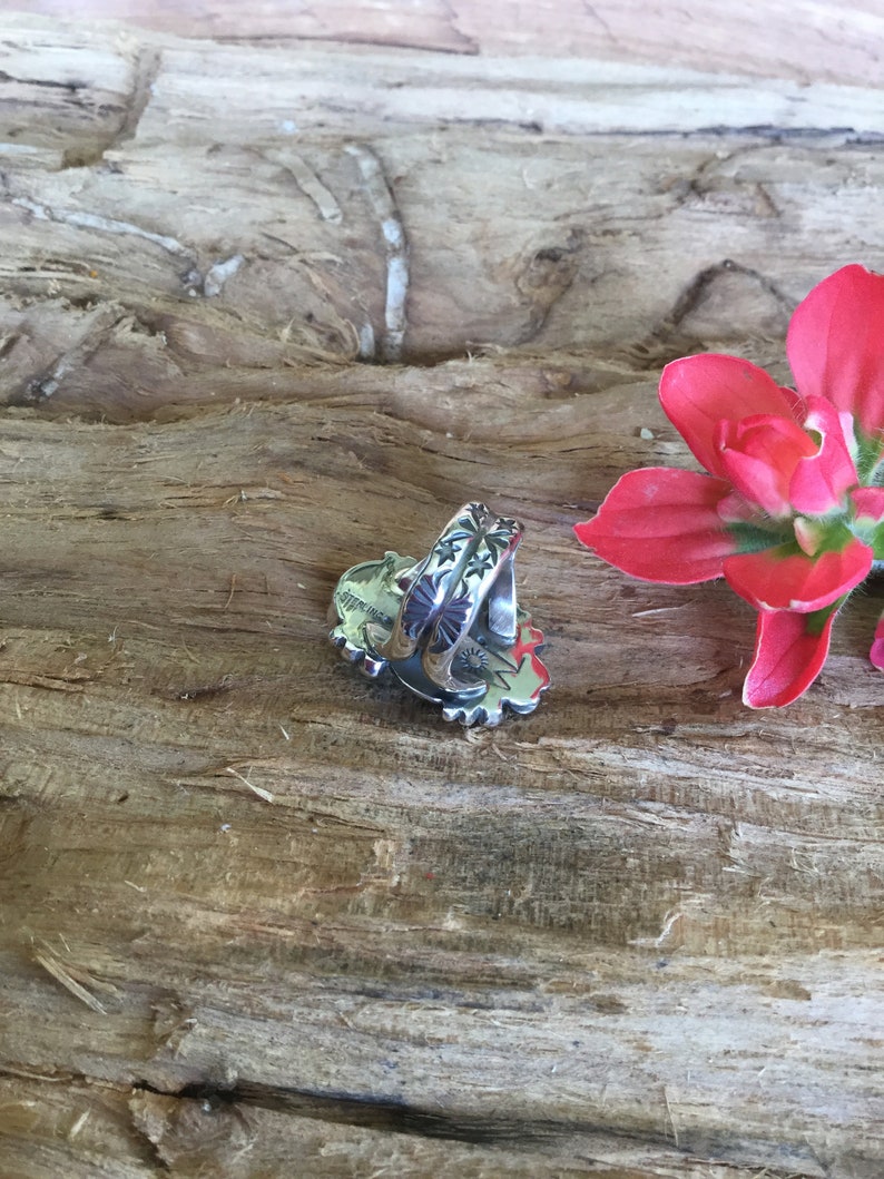 Larimar Statement ring Sterling Silver Artisan Handmade Southwestern style size 5 34