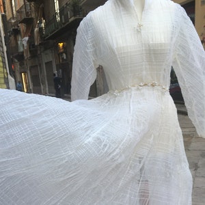 Vintage 40s lovely white wedding dress, vintage bridal gown