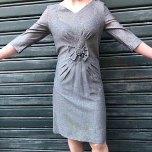 Vintage 60s silver lurex mod party dress