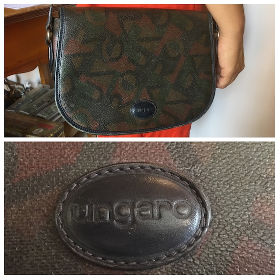 Vintage 1980s Ungaro original shoulder bag blue pa