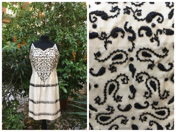 Vintage 60s gorgeous silk and beads party dress