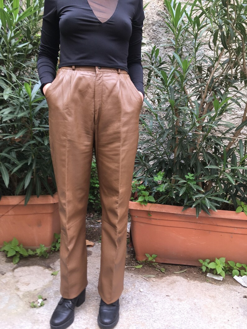light brown leather pants