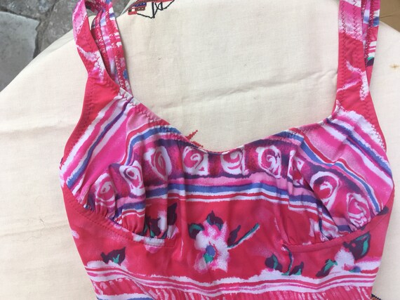 Vintage 90s deadstock pink patterned swimsuit - image 9