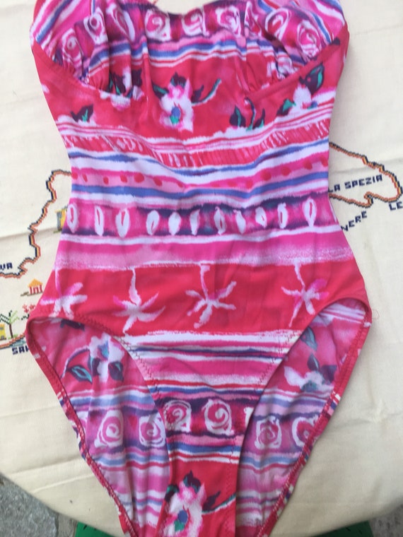 Vintage 90s deadstock pink patterned swimsuit - image 3