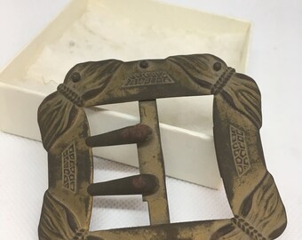 アンティーク アール ヌーボー様式のベルト バックル、1900 年代初頭の