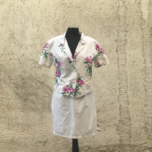 Vintage-Sommeranzug aus weißer Baumwolle aus den frühen 90ern von Laura Allevi