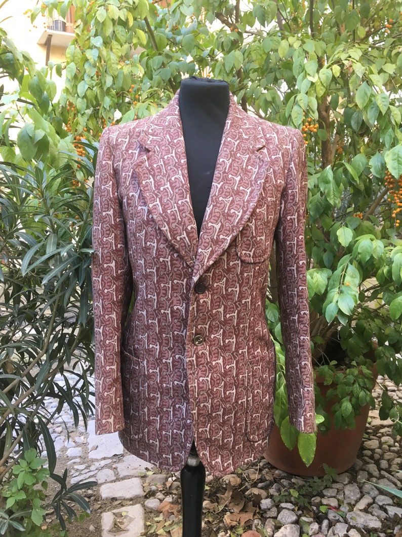 Vintage 70s amazing mens patterned blazer