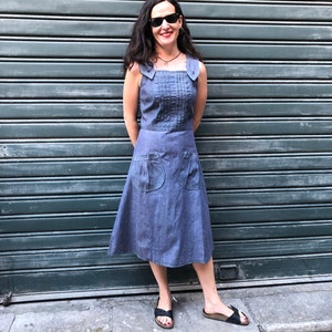 Vintage 70s deadstock denim color sundress