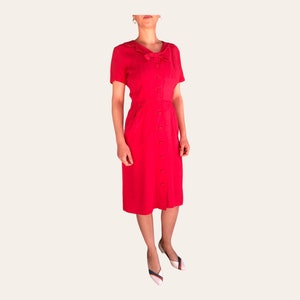 Vintage 60s Pure Irish Linen strawberry pink dress