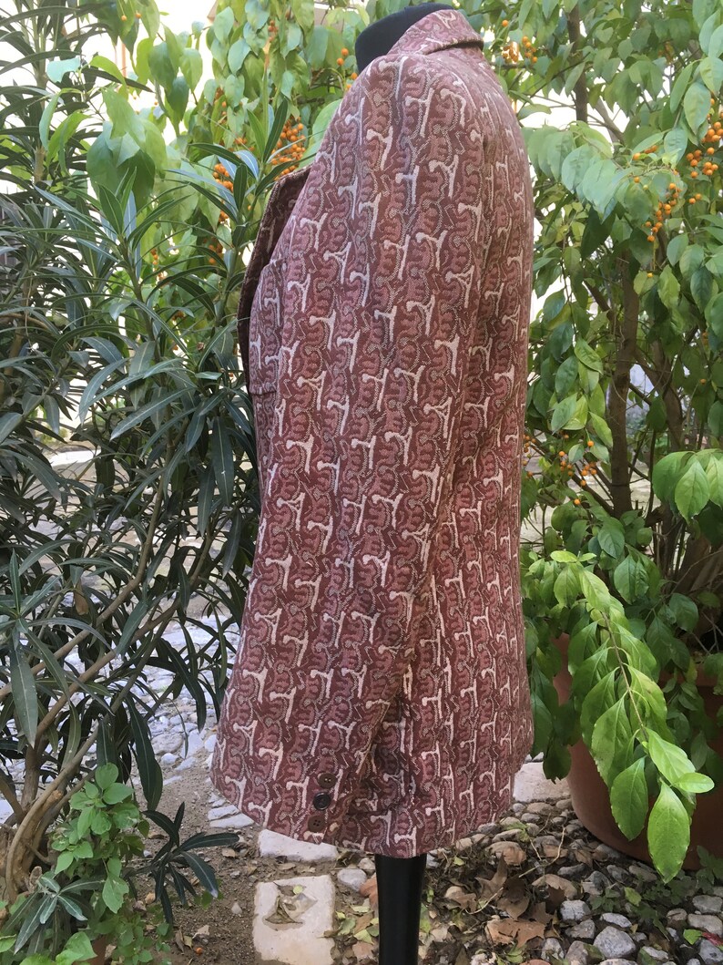 Vintage 70s amazing mens patterned blazer