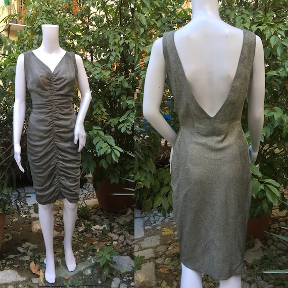 Amazing original 60s silver lamè cocktail dress