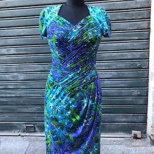 Vintage 80s Ken Scott floral dress