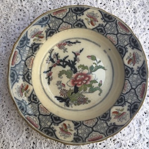 Antique Mid 19th Century Pinder, Bourne & Hope plate hindostan pattern