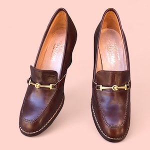 Vintage 70s brown leather deadstock moccasins