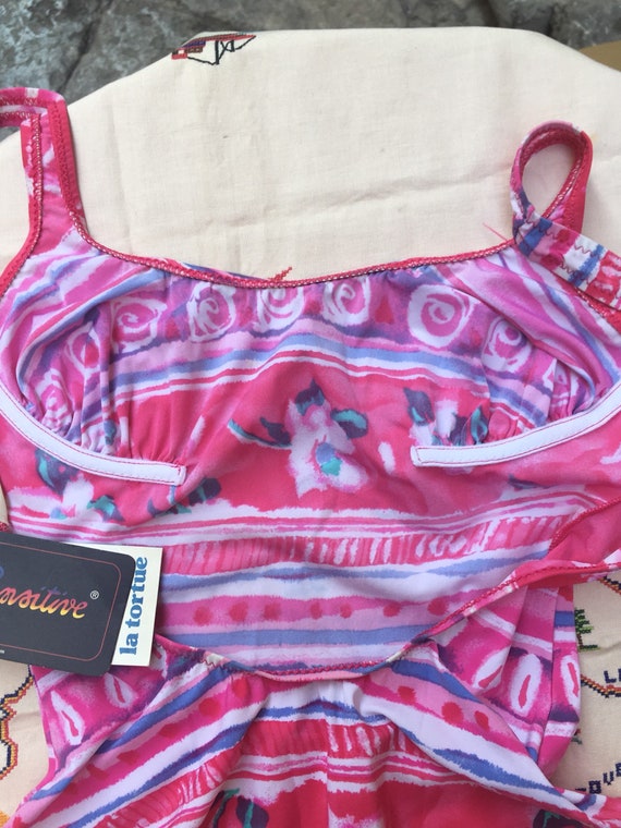 Vintage 90s deadstock pink patterned swimsuit - image 6