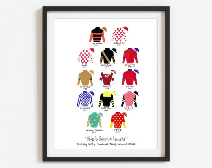 Featured listing image: Triple Crown Winner Silks Signed 11x14 Print