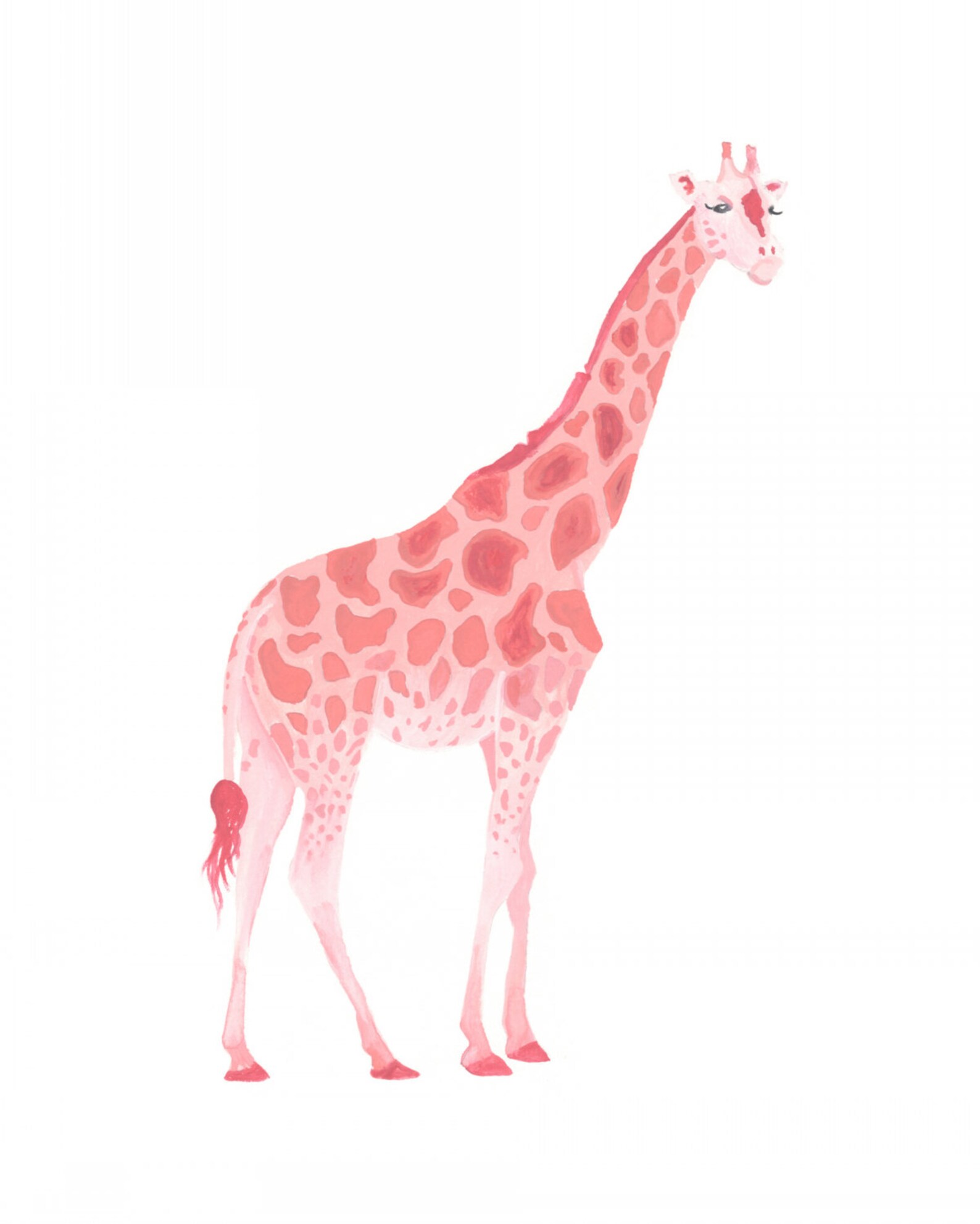 Pink Giraffe Print 8x10 Etsy