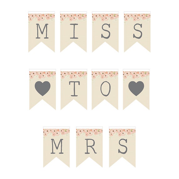 Bridal Shower Miss to Mrs Banner Printable Bridal Shower | Etsy