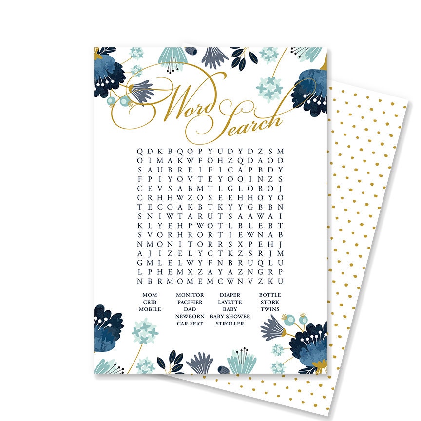 Baby Shower Word Search Printable Baby Shower Games Boho | Etsy