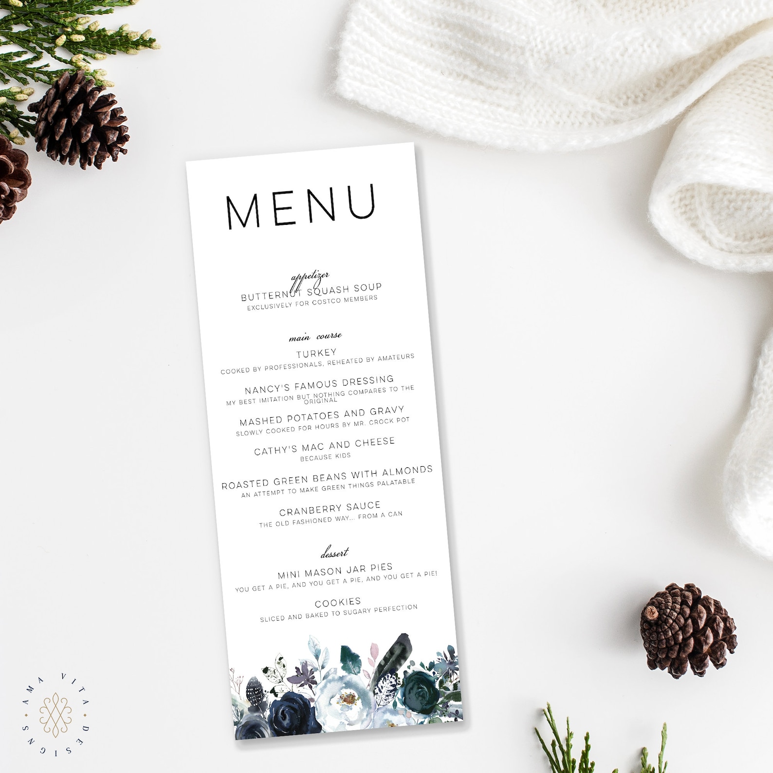 Baby Shower Menu Template