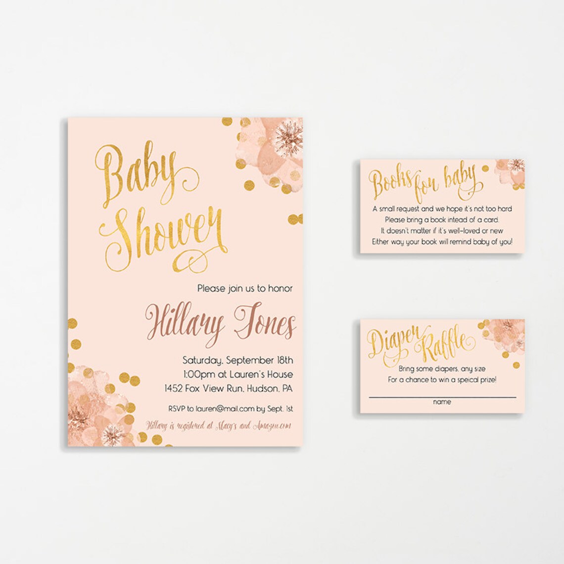 Baby Shower Invitation Insert Printable Books Instead of Etsy